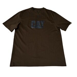 Caterpillar CAT Men's T Shirt Short Sleeve Brown Size XL 23.5x31